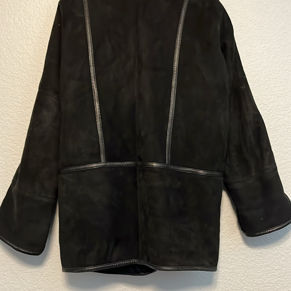 Vintage Christia Hana K Suede Fur Black Coat - Picture 12 of 17